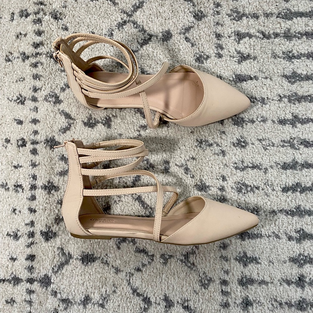 Charlotte Russe Beige Strappy Flats